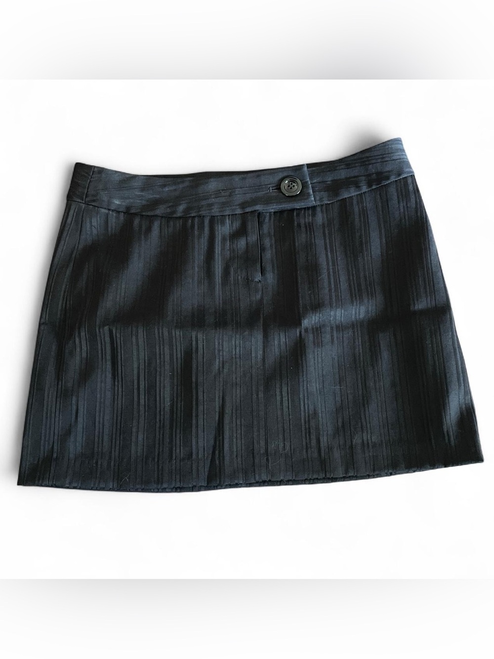 Y2K Office Siren Black Arden B Classic Micro Mini Skirt - Sleek Stripe Detail
